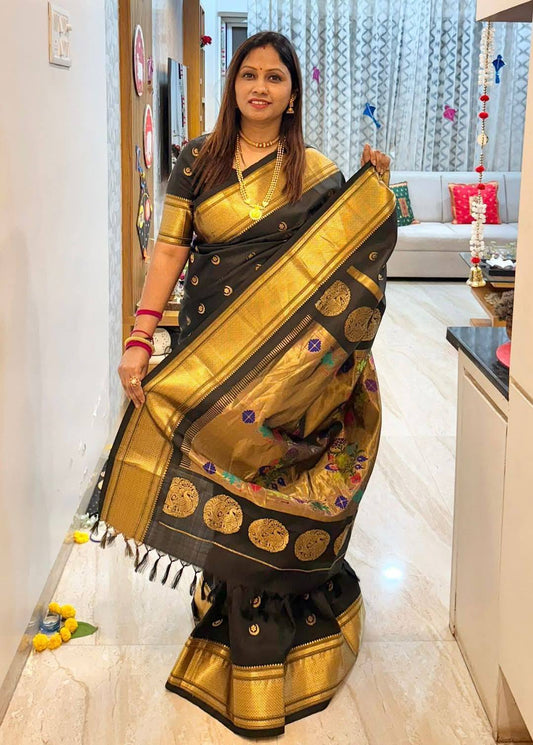 Soot Black Paithani Saree